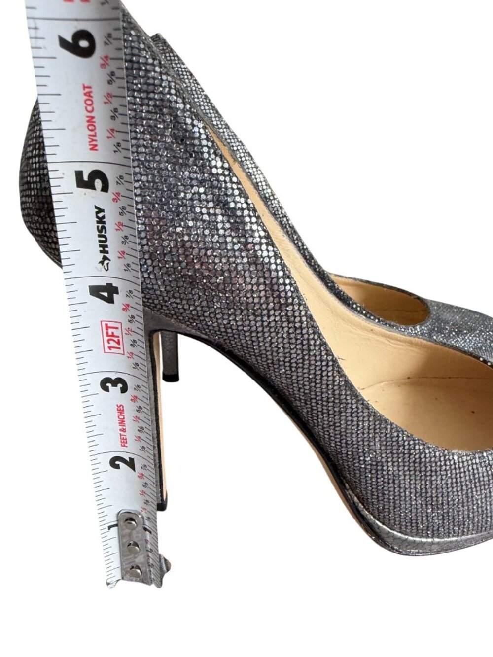 JIMMY CHOO Pewter Silver Metallic Heels Size 36 / US 6 - Picture 3 of 8